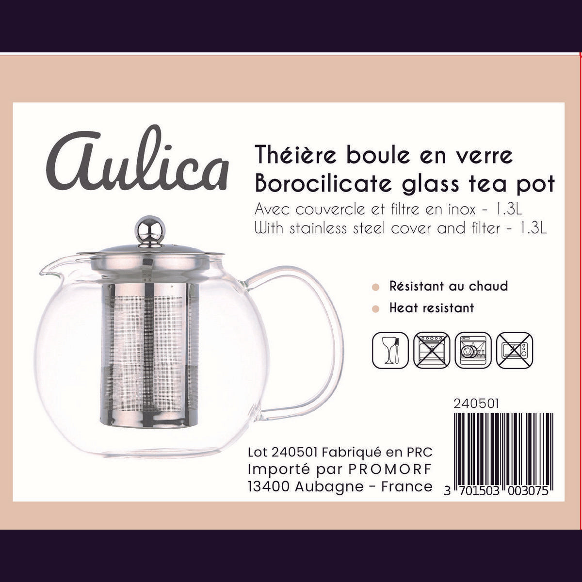 Ball teapot 1L Filter and stainless steel cover