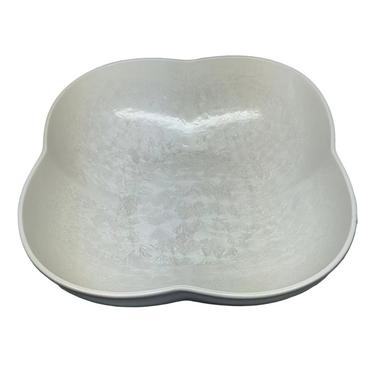 Floral white porcelain salad bowl 25.5 cm
