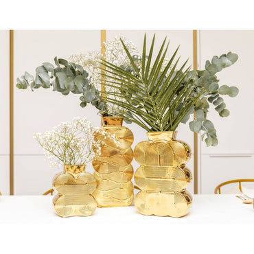 Medium golden vase 16.5x7x25cm