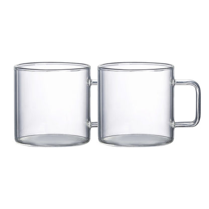 Set of 2 large glass mugs