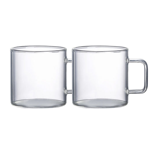 Set of 2 large glass mugs
