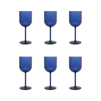Acrylic blue wine glasses - Lot of 6
