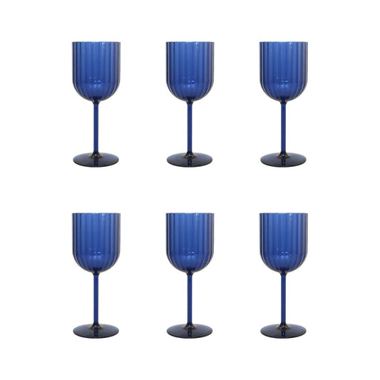 Acrylic blue wine glasses - Lot of 6