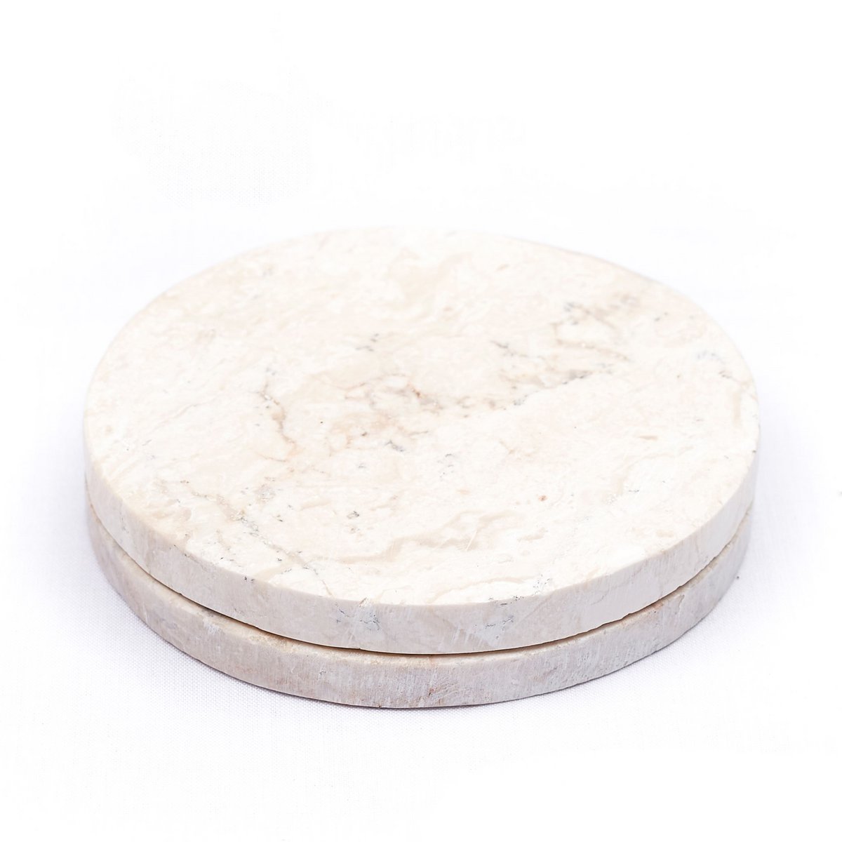 Round Marble Coasters Set of 4 or 8 Handmade RANUKA (white)