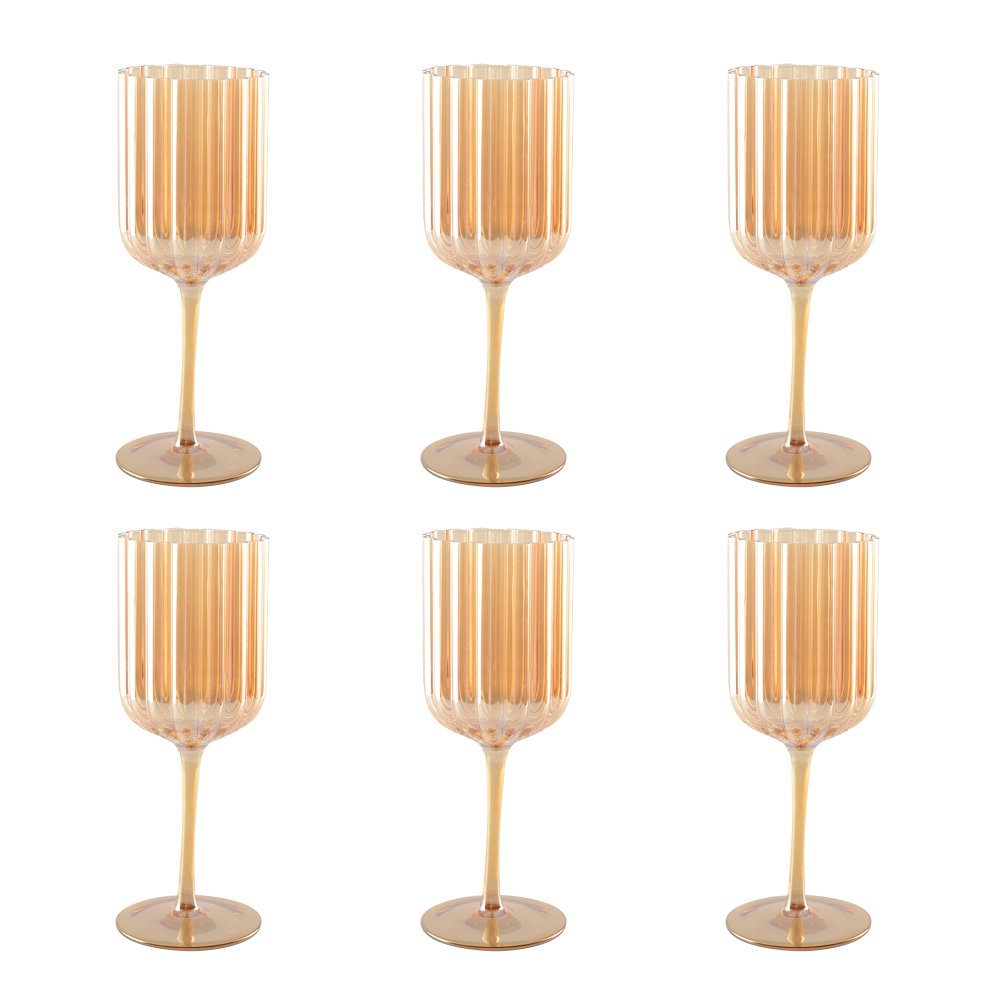 Golden wine glasses - Lot of 6