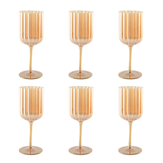 Golden wine glasses - Lot of 6