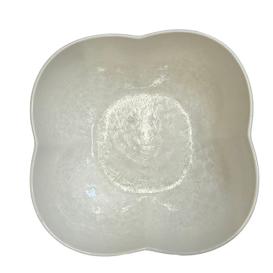 Floral white porcelain salad bowl 25.5 cm