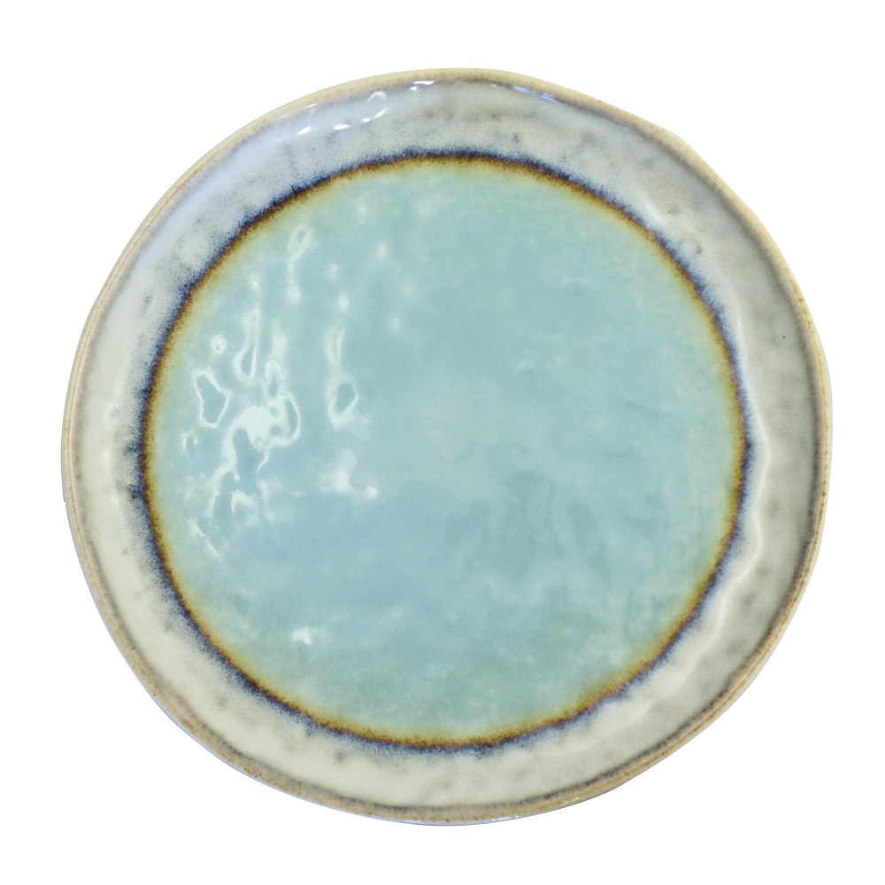 Turquoise porcelain dessert plate 21.5x21.5x1.4cm