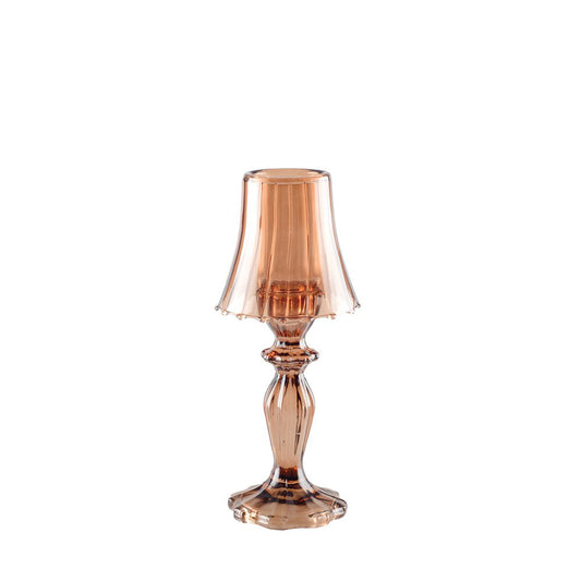 BROWN CANDLE HOLDER ON GLASS STAND 10X10X24.5CM