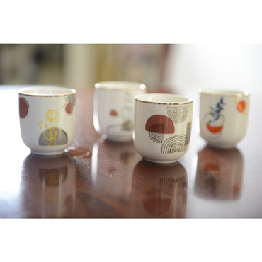 Set of 4 coffee cups -5.1x3.9x5.5 cm