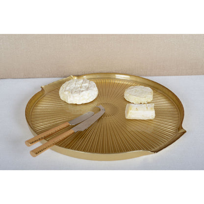 Golden glass cheese tray 30x28x2