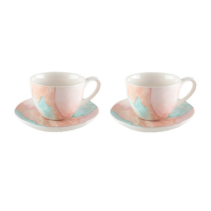 Lot of 2 coffee cups with saucers 15.2x15.1x7.4cm