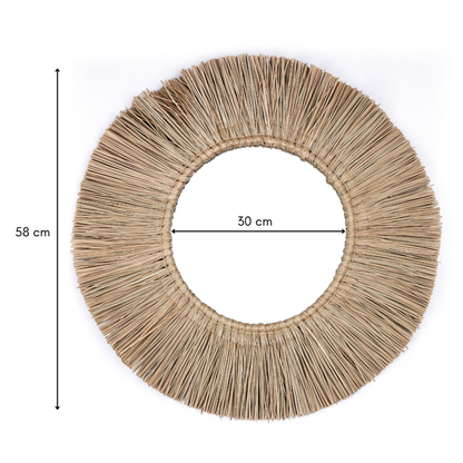 Wall Mirror from Seagrass Round with 60 cm Diameter RIMBA
