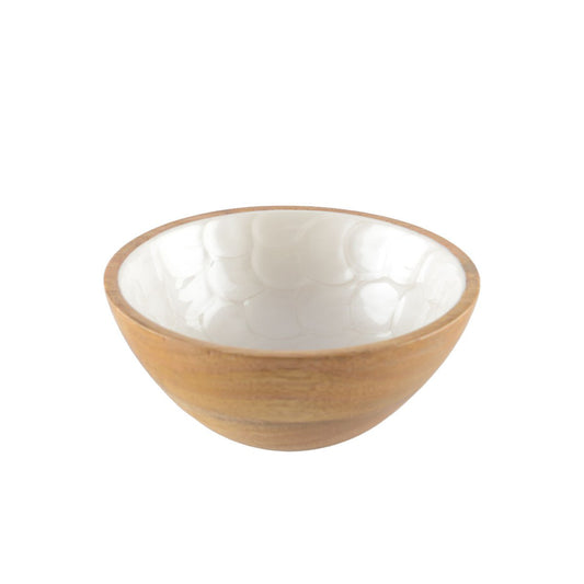 Wooden&White bowl 18cm