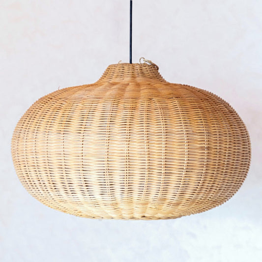 ANJANI rattan lampshade, large handmade pendant light for boho interiors