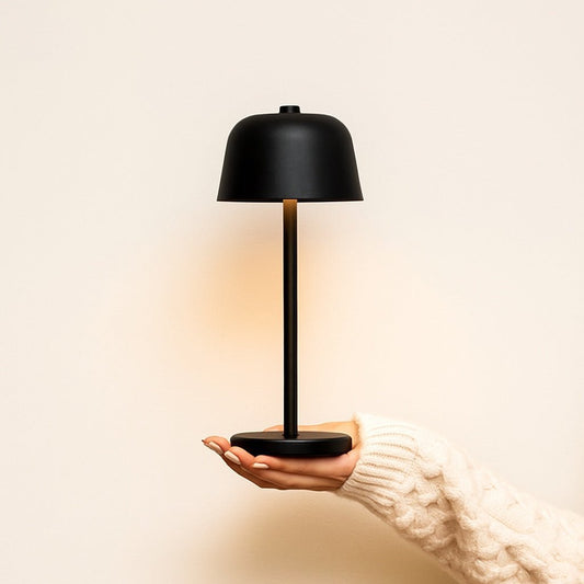 Elegant Anton Black Lamp offering cordless modern table illumination