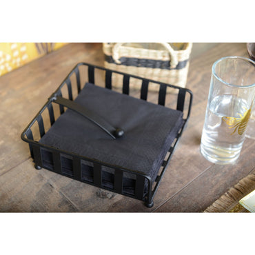 Durable black metal napkin holder by Aulica for modern dining