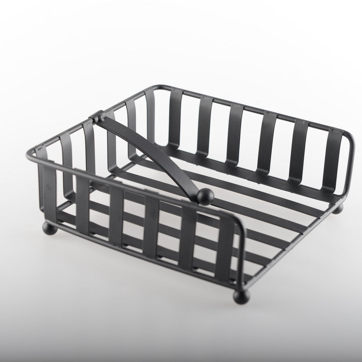 Stylish Aulica black iron napkin holder perfect for home or restaurant use
