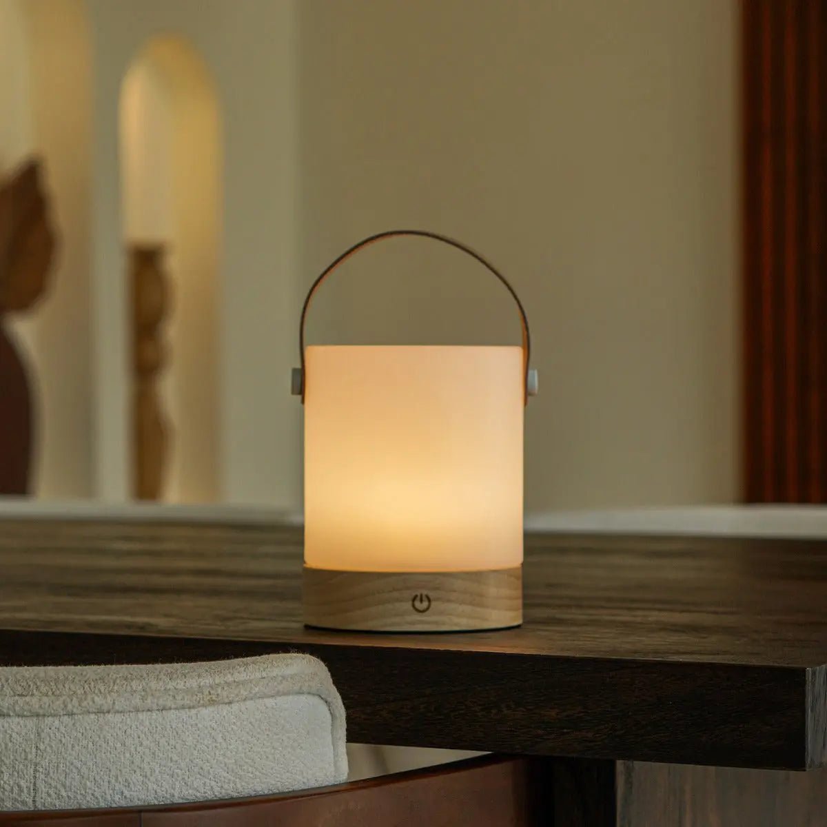 Avery Lamp with leather handle for easy portable use