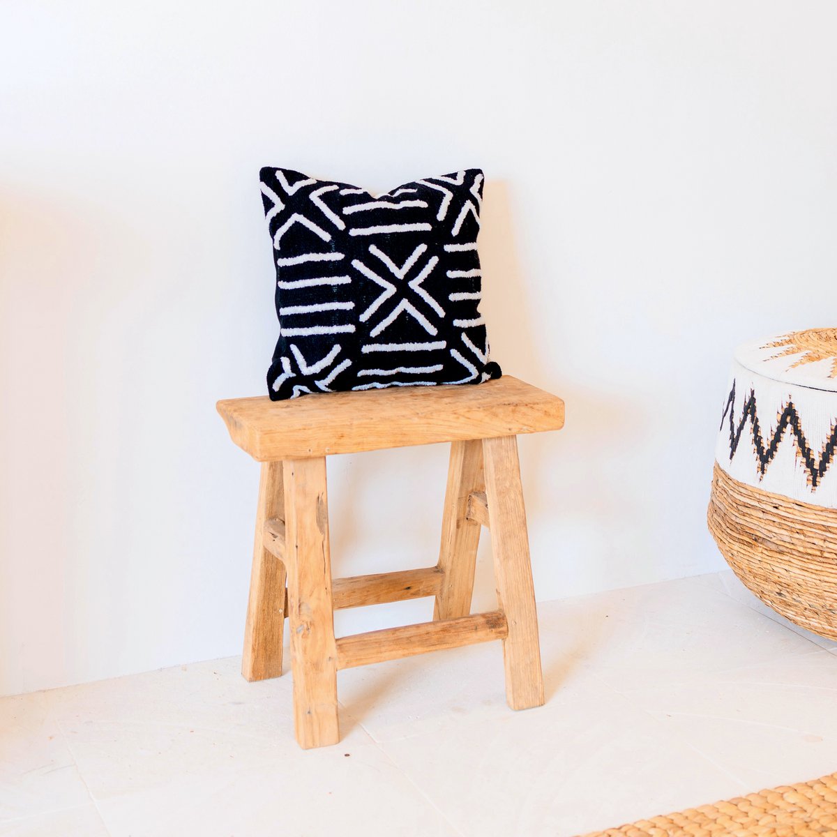 BIMA Black Cotton Cushion Cover cotton basket modern decorative throw pillow