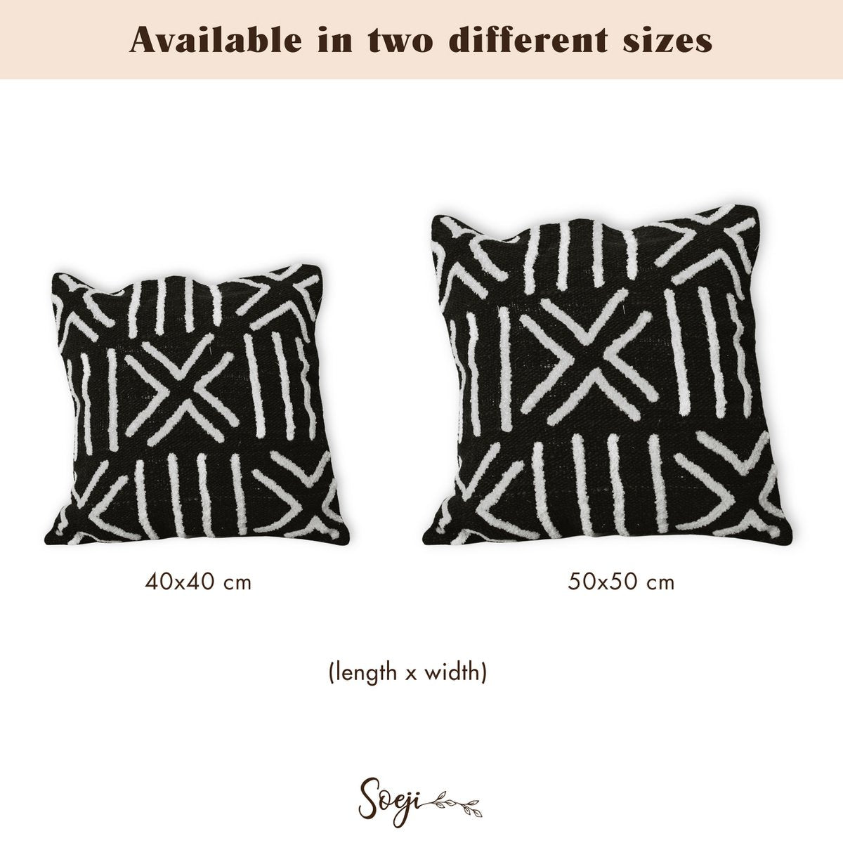 BIMA Black Cotton Cushion Cover cotton basket artisan handmade cushion cover