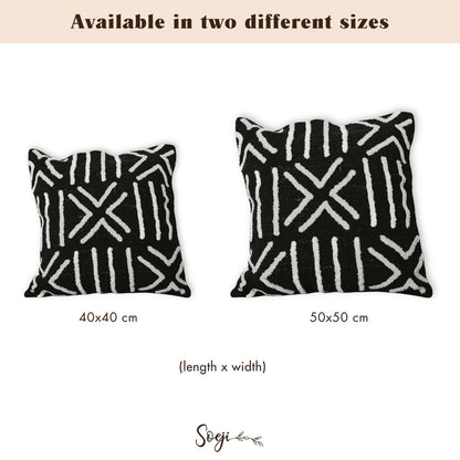 BIMA Black Cotton Cushion Cover cotton basket artisan handmade cushion cover