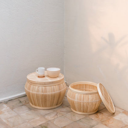 Batavia bamboo basket set side tables for living room decor