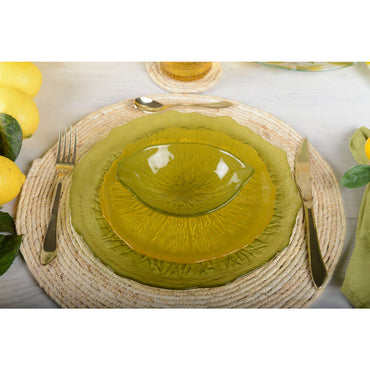 Natural beige rope placemat adding rustic charm to table