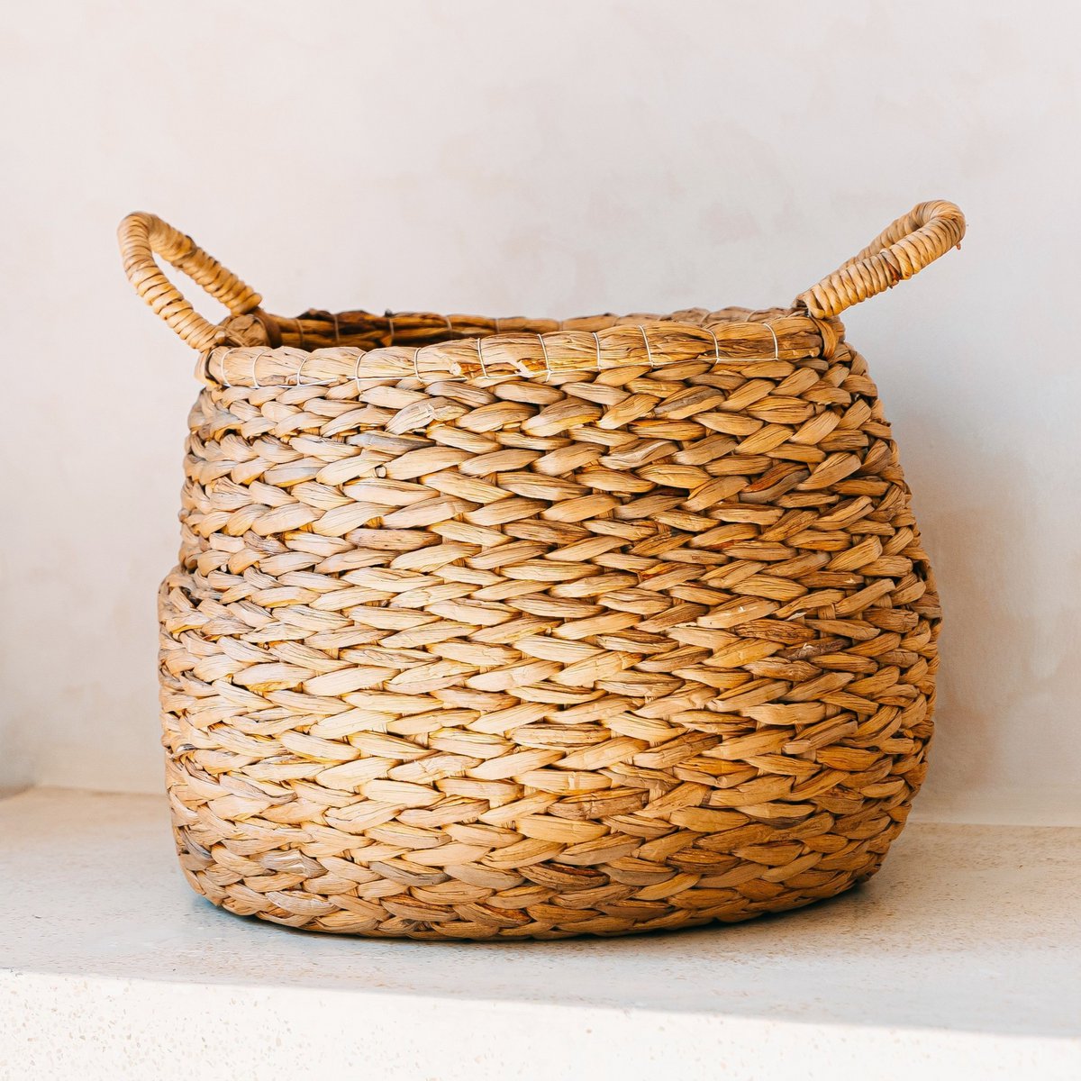 CITRA water hyacinth basket, durable round storage for home organization