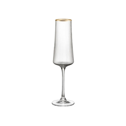 Champagne Flutes with Gilded Rim glass wedding celebration glasses