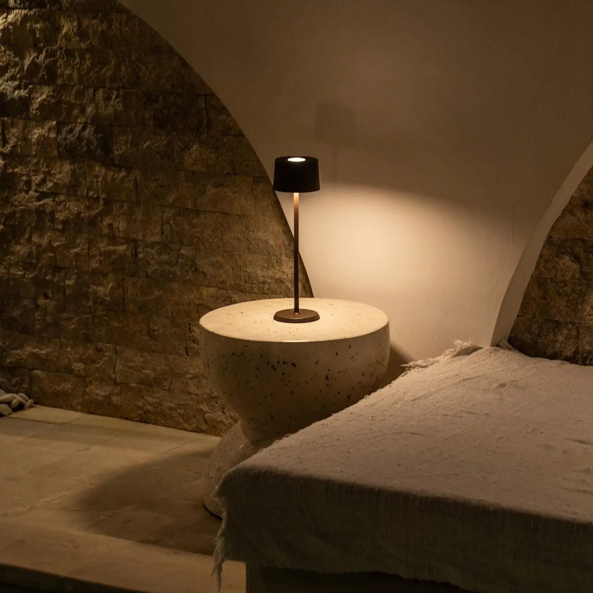 David Lamp producing soft warm ambient light for dining or living spaces