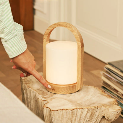George Light Brown cordless lamp placed on modern bedside table
