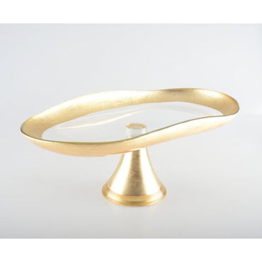 Gold Cake Stand on Foot glass elegant dessert display