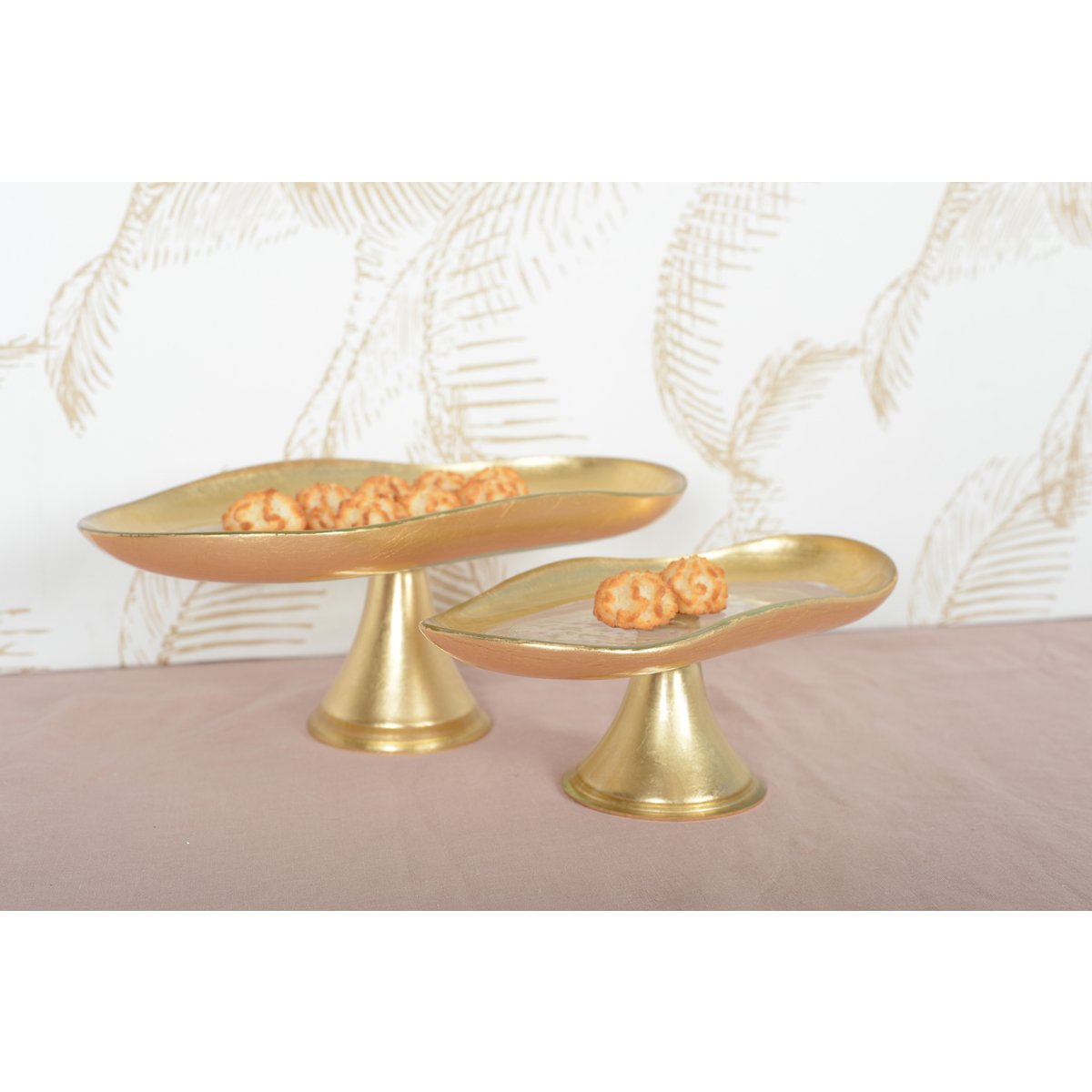 Gold Cake Stand on Foot glass festive table centerpiece