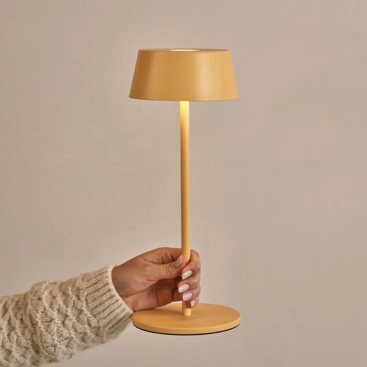 Durable iron Hugo Lamp in Amber Yellow finish for modern interiors