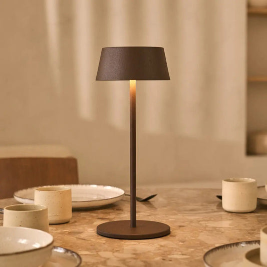 Stylish Hugo Mocha Brown table lamp creating warm dining ambiance