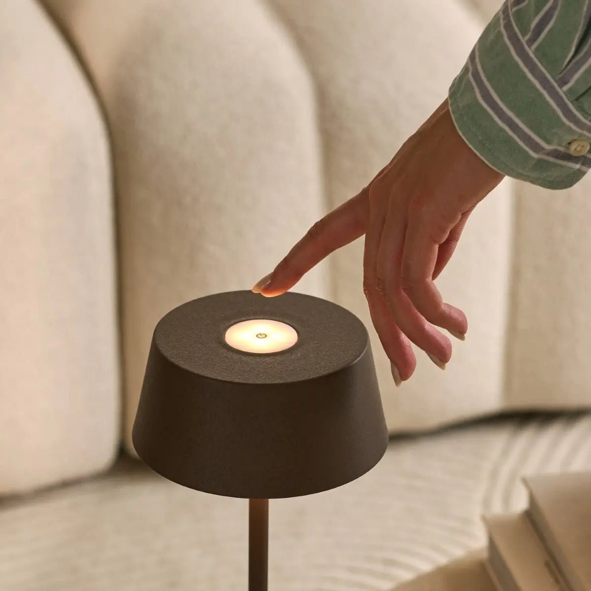 Sleek and tall Hugo Mocha Lamp ideal for bedside or office use