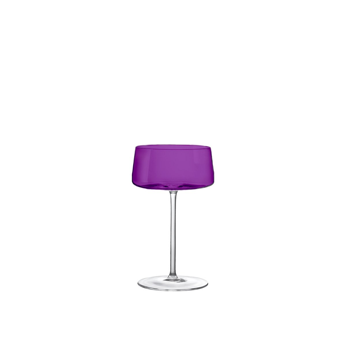 Individual colored champagne glass for modern table decoration