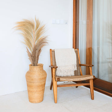 KIDUNG floor rattan vase round basket tall handmade boho accent