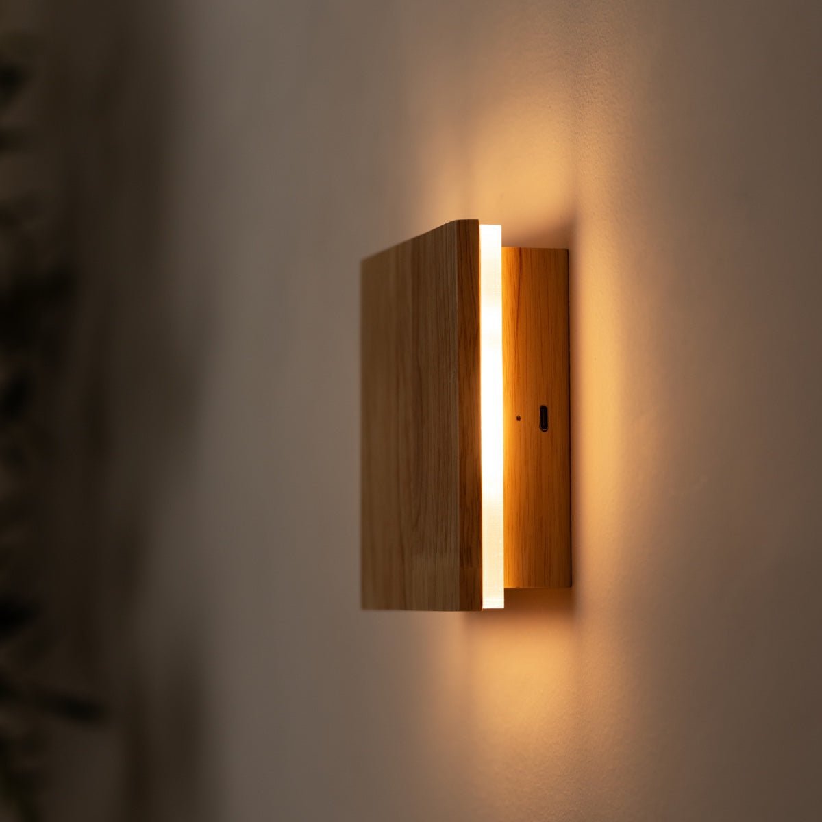 Lane Light Brown Cordless Wall Lamp Natural Wood Design