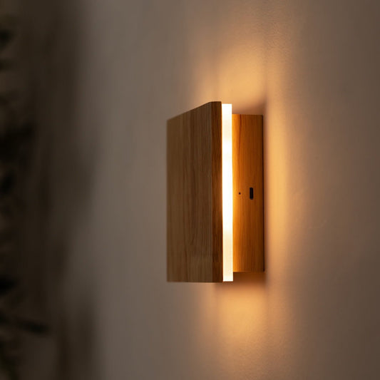 Lane Light Brown Cordless Wall Lamp Natural Wood Design