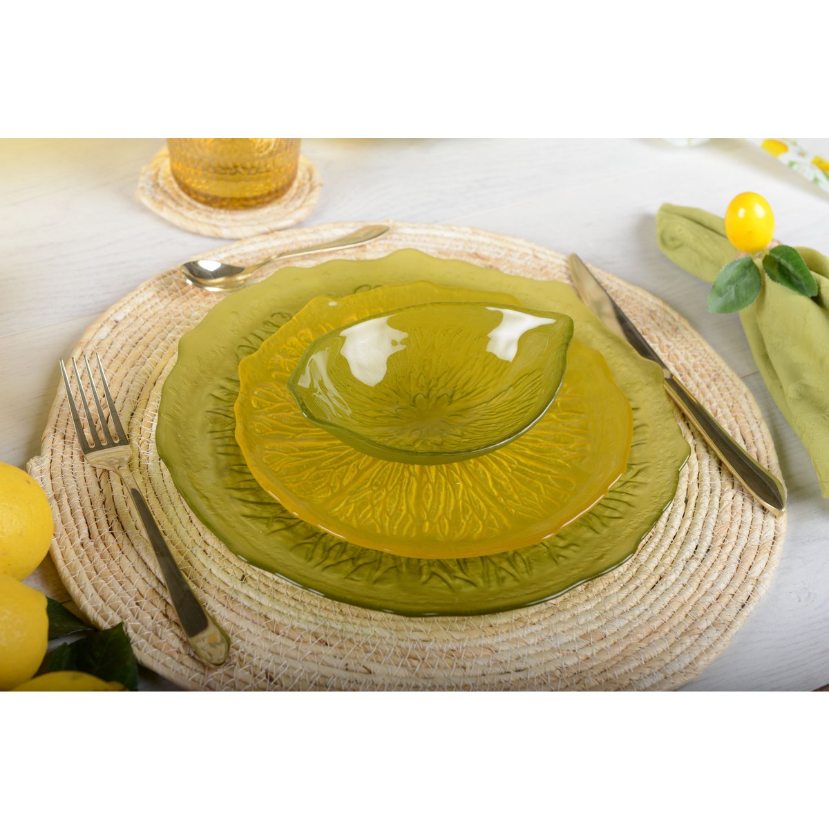Lemon Zest groene glazen soepkom