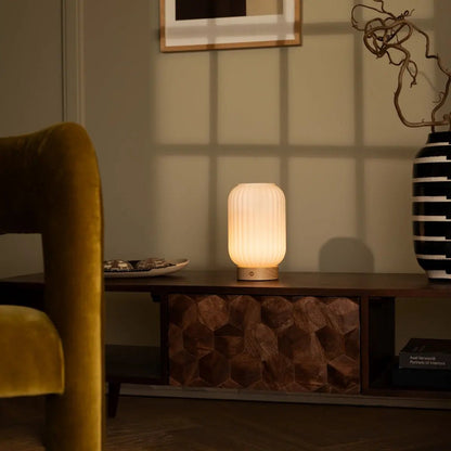 Lilly Rechargeable Lamp made with eco friendly rubberwood base