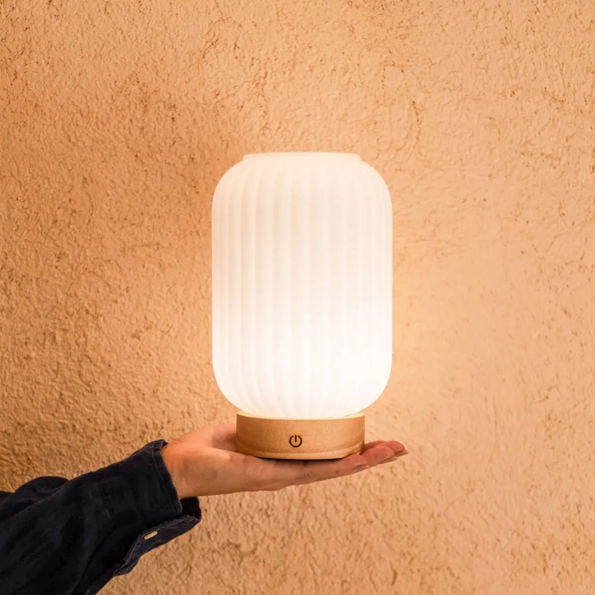 Lilly Rechargeable Lamp featuring elegant modern frosted glass shade