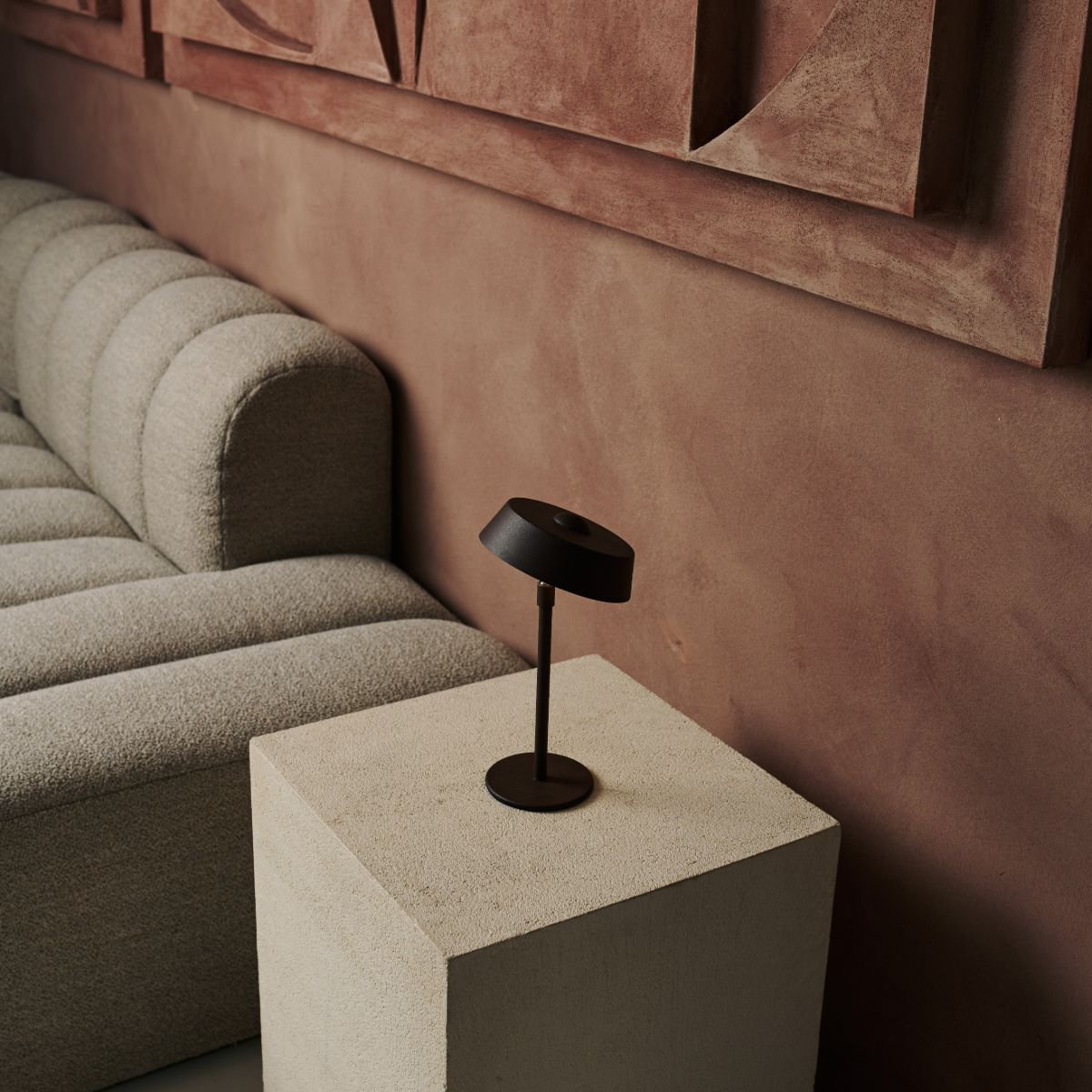 Luca Mocha Brown – Dimmable USB Lamp – Compact Side Table Lighting