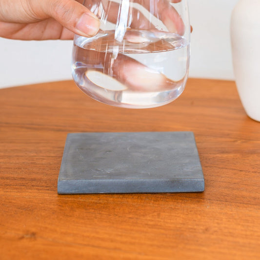 MEWALI marble coaster set, handmade square coasters for protecting tables