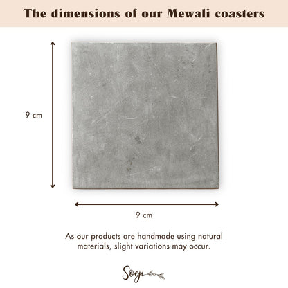 MEWALI grey marble coaster, natural square coasters for everyday table use
