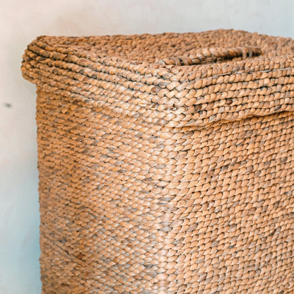 SEMERU water hyacinth basket, rectangular storage with lid for clothes