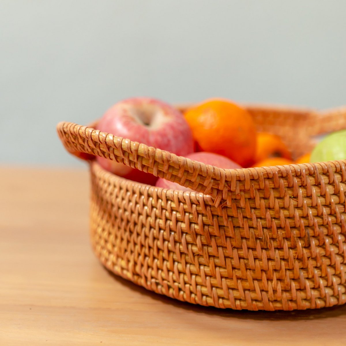 SUWARI rattan basket, decorative organizer for shelves and tables