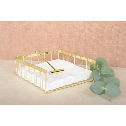 Durable stainless steel gold towel holder for home or restaurant use